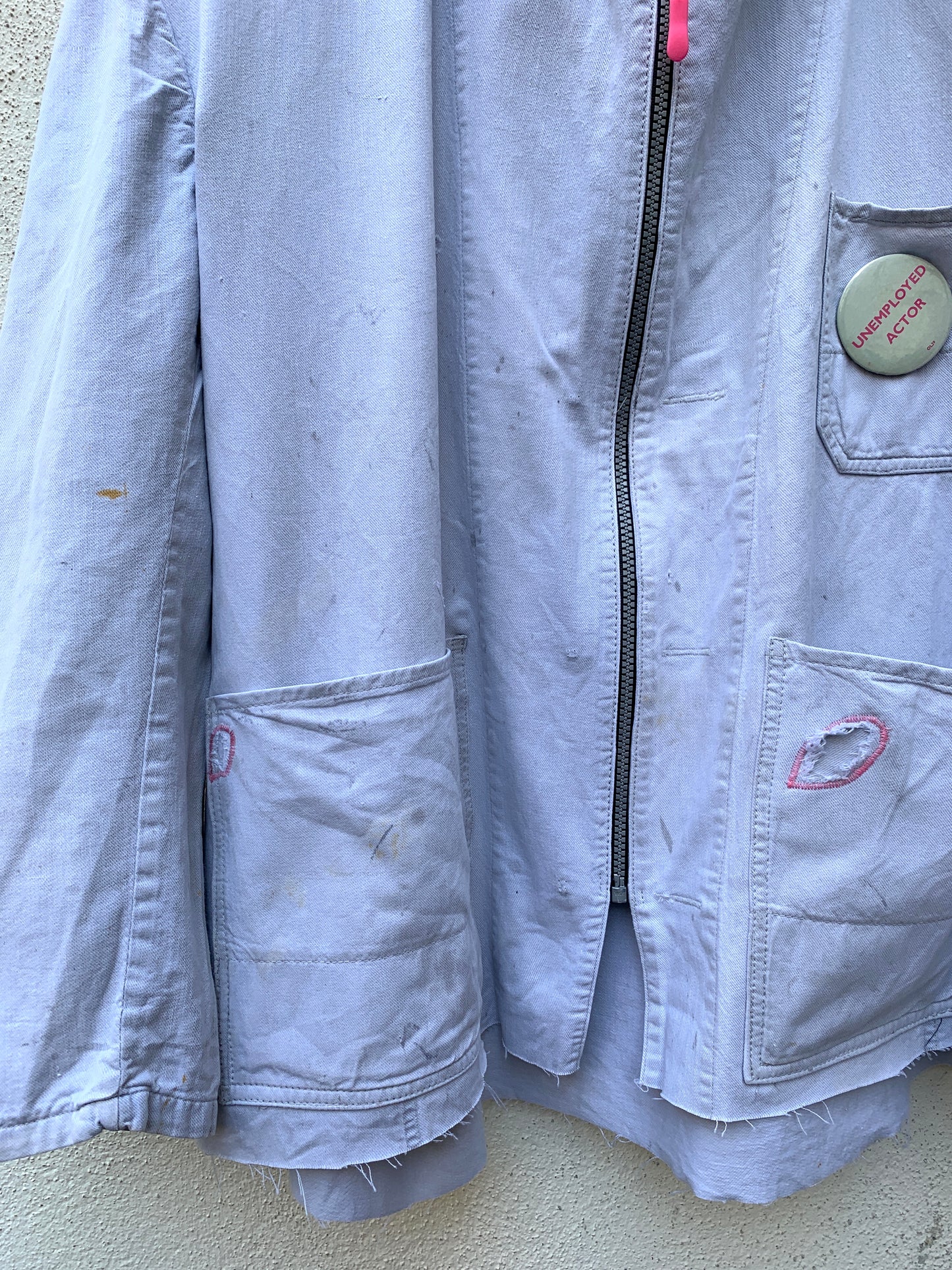 Upcycling Unemployed Actor Jacke Hellgrau XL