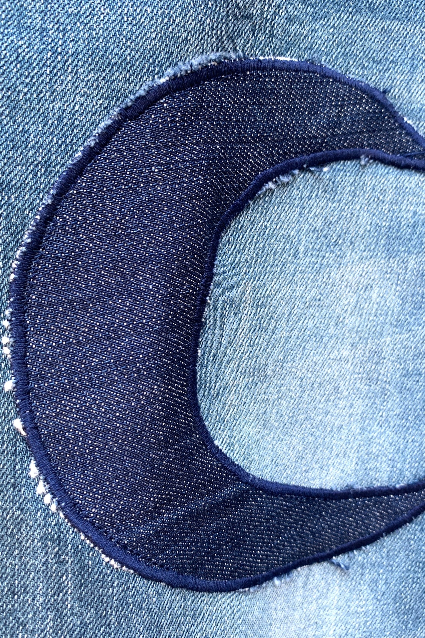 Upcycling Sonne & Mond Dreiviertel Jeans Blau 36