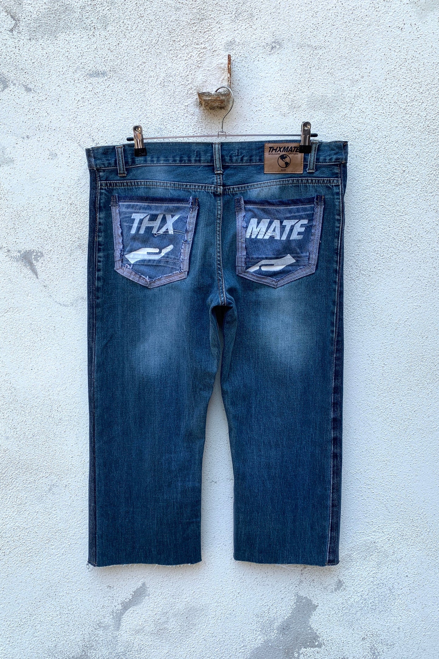 Upcycling Sonne & Mond Dreiviertel Jeans Blau 36