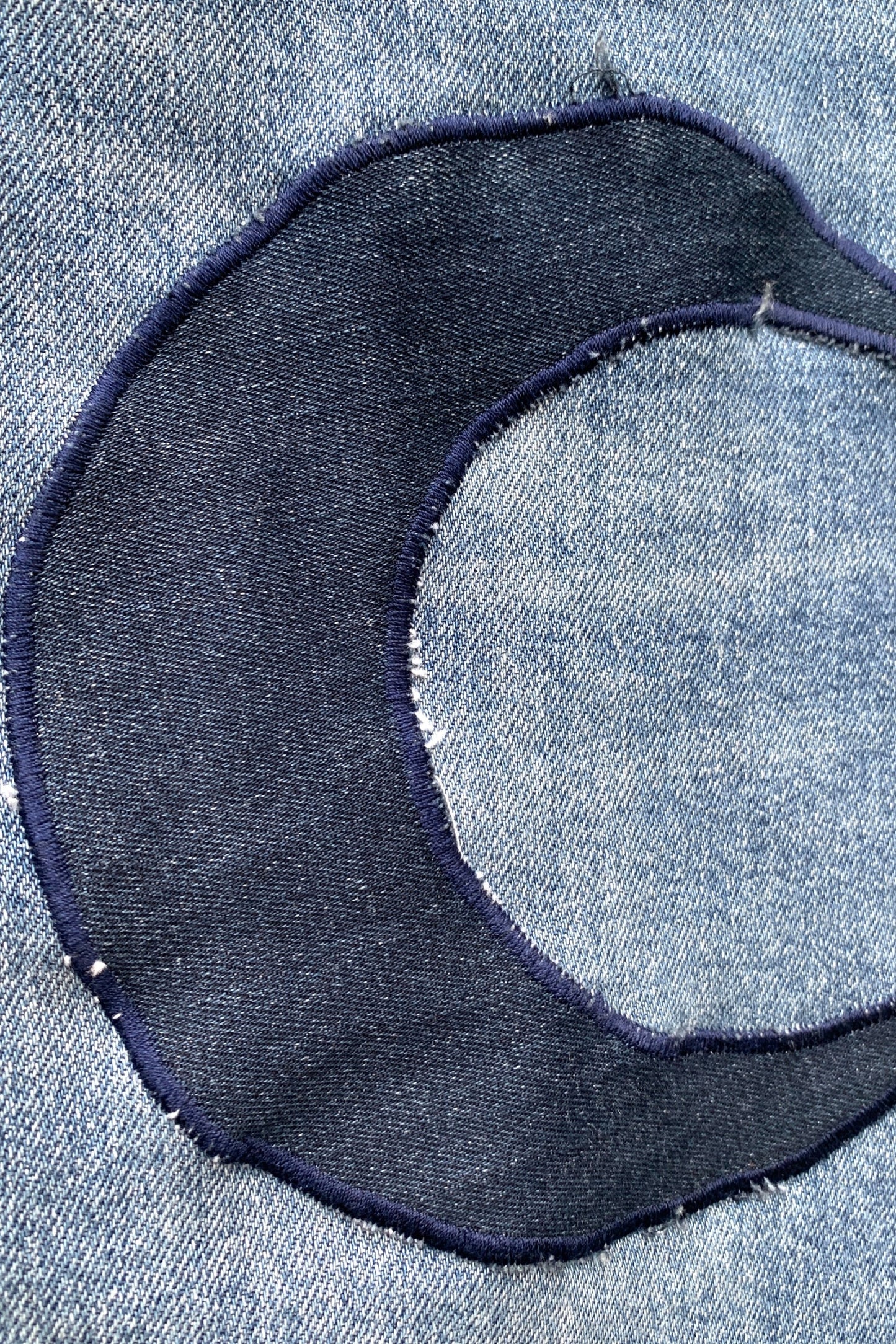 Upcycling Sonne & Mond Dreiviertel Jeans Blau 31