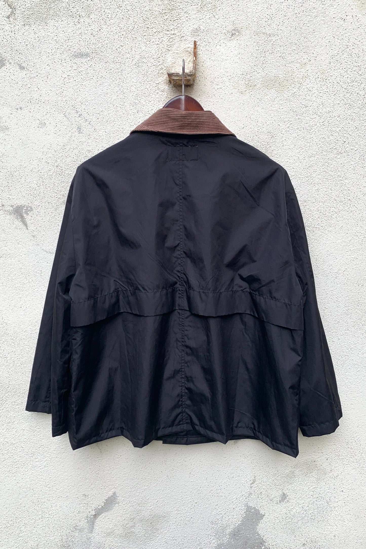 Upcycling Kurze Regenjacke Schwarz XL