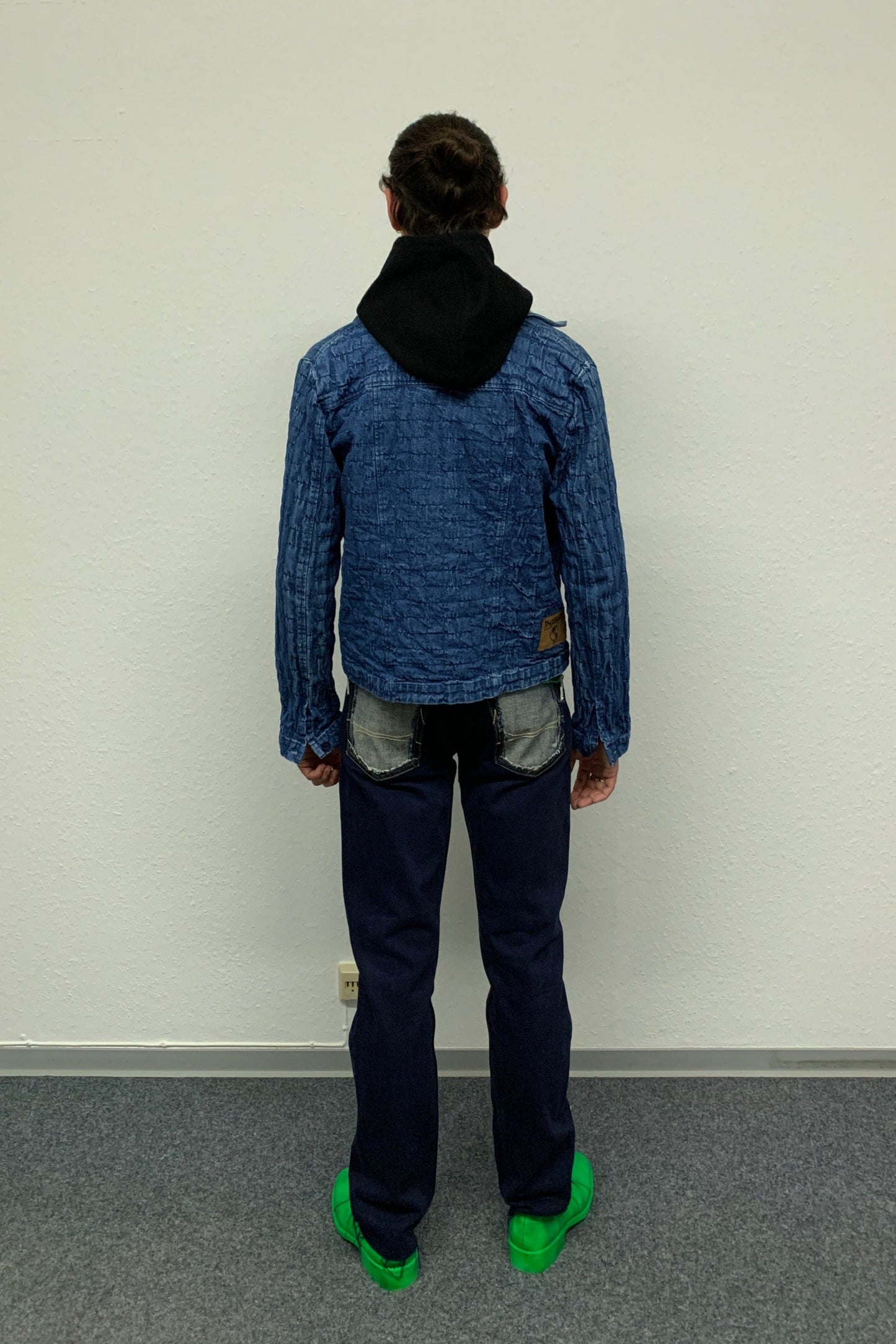 Upcycling Time Runs Biker Jeans Dunkelblau W31 L34