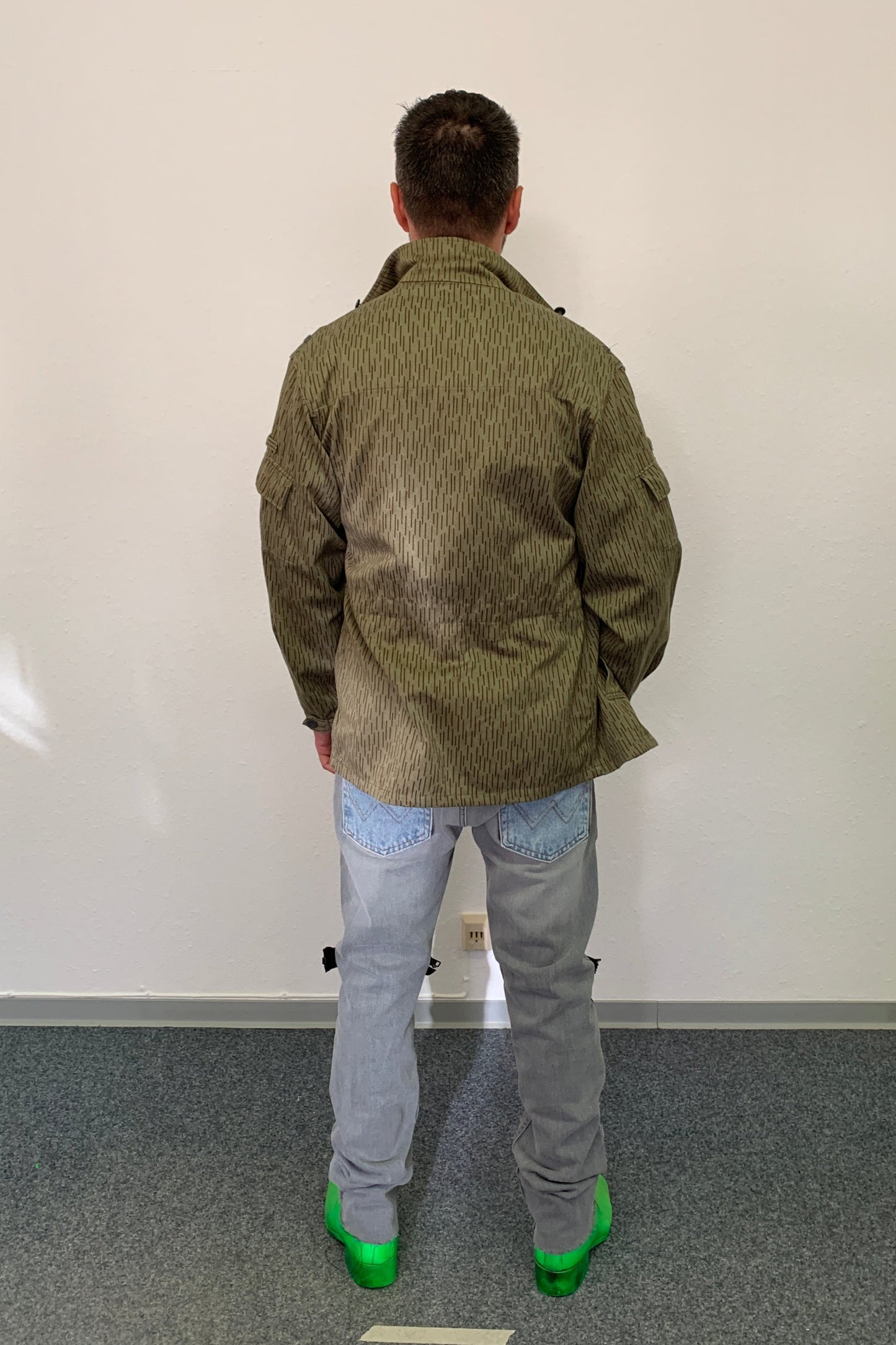 Upcycling Time Runs Biker Jeans Grau W34 L34