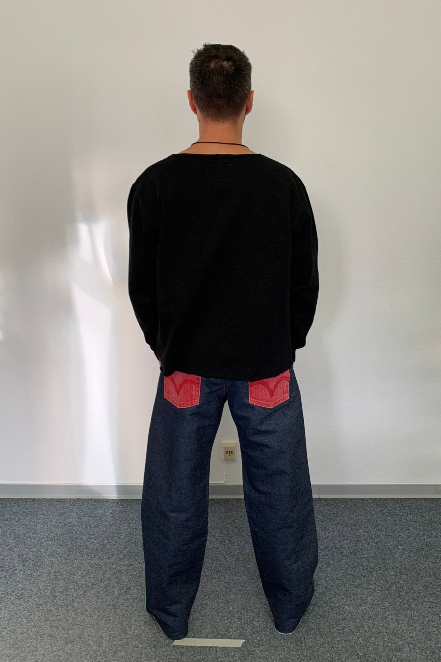 Upcycling Time Runs Biker Jeans Dunkelblau W31 L30