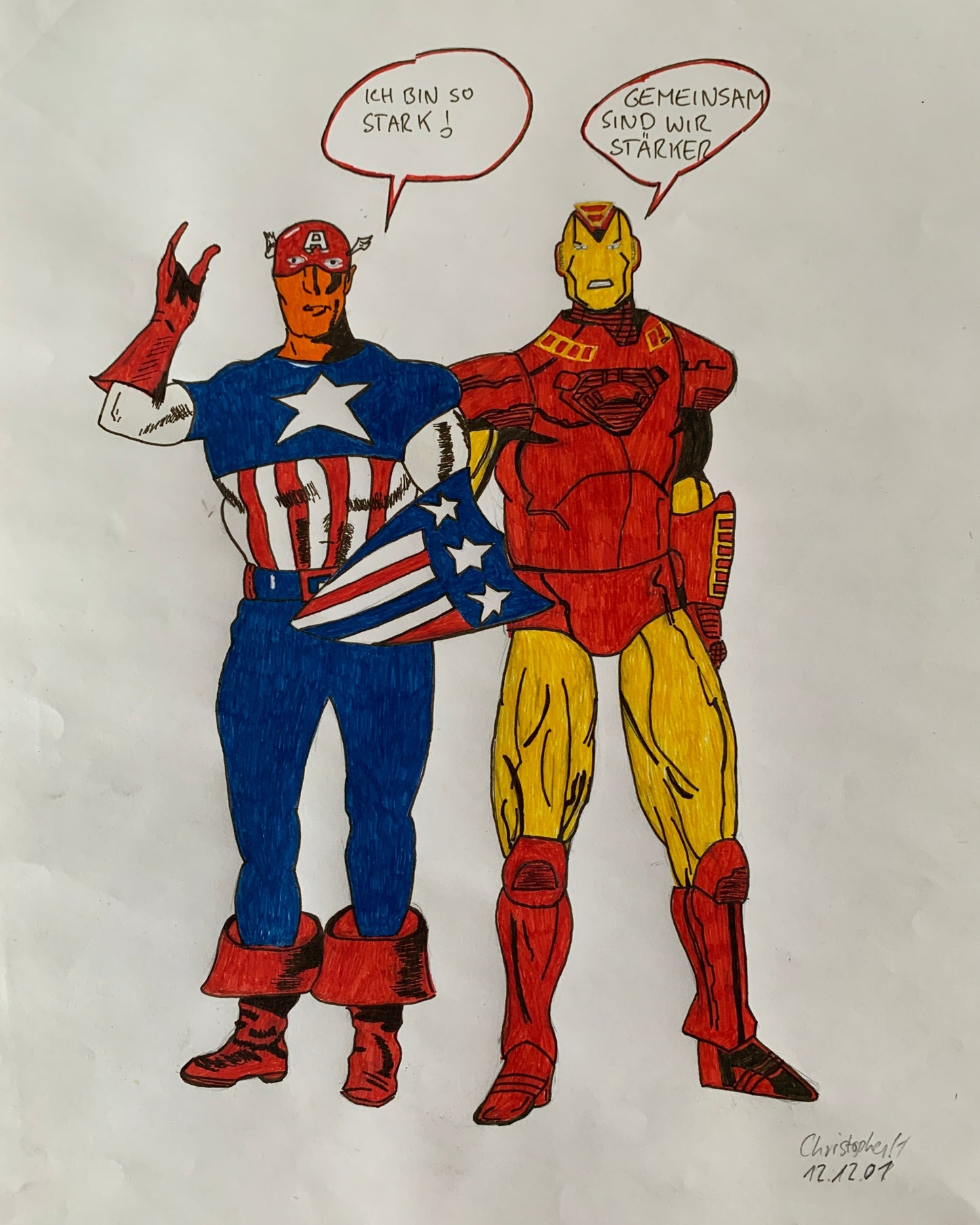 Captain America & Iron Man Zeichnung von Christopher Herrmann