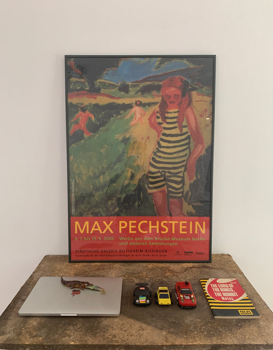 Max Pechstein Das gelbschwarze Trikot Plakat mit Aluminiumrahmen