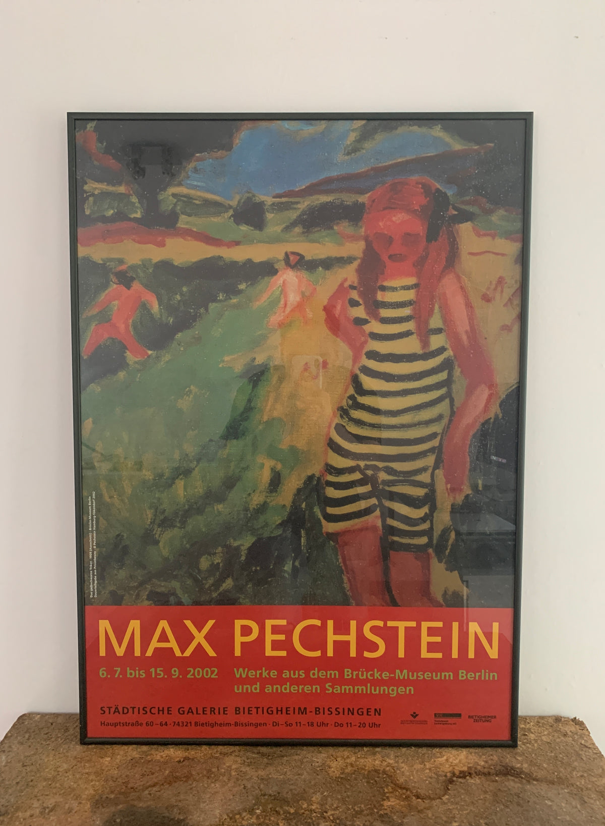Max Pechstein Das gelbschwarze Trikot Plakat mit Aluminiumrahmen