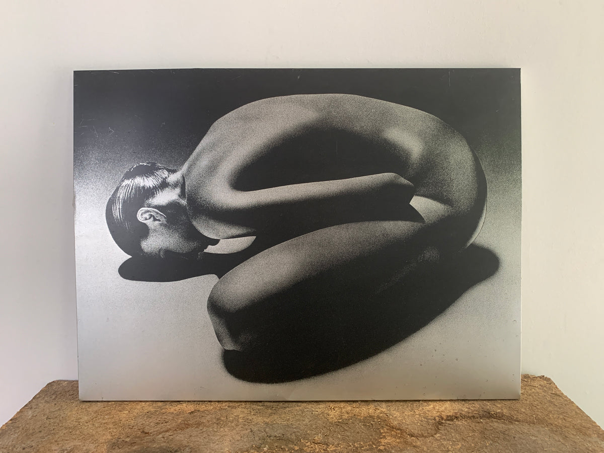 Schwarzweiß-Akt-Fotografie auf Aluminium