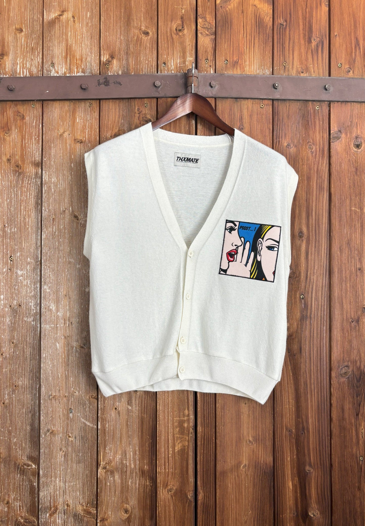 Upcycling PSSST Cardigan Creme L