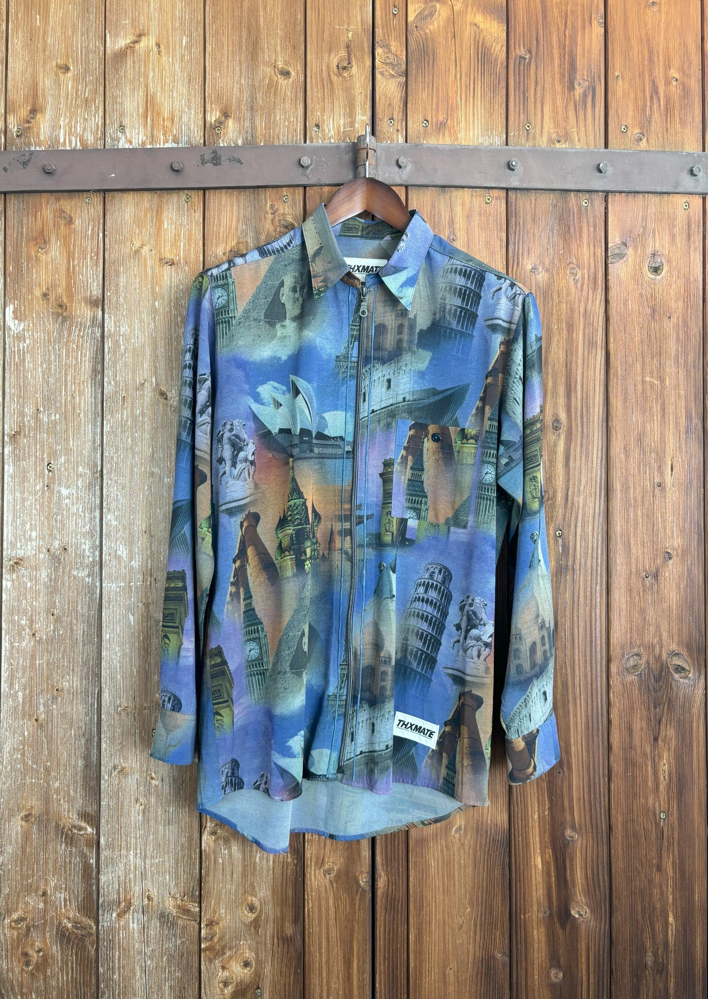 Upcycling Sightseeing Zip-Hemd Lila L